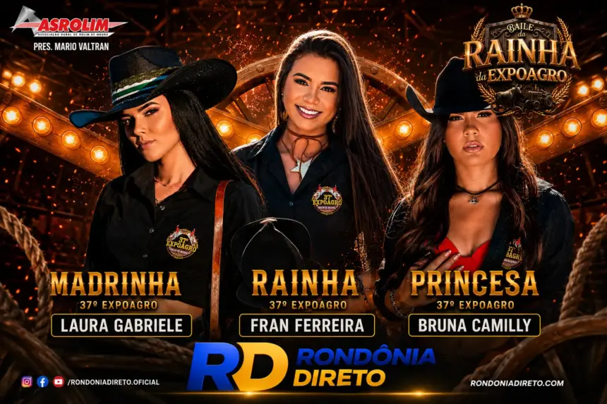 fran ferreira expoagro 2026 - Fran Ferreira é coroada rainha da Expoagro 2026 em noite de gala e shows em Rolim de Moura