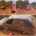 Mulher é lançada para fora de carro durante capotamento na zona rural de Rolim de Moura