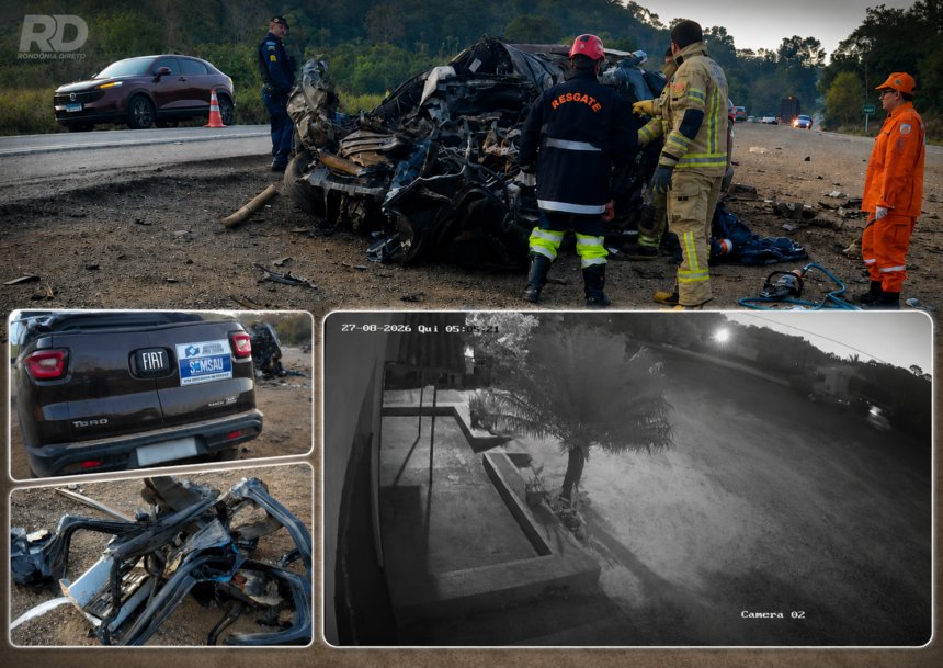 PRF confirma cinco mortos em colisão entre veículo da Saúde e carreta na BR-364, em Rondônia