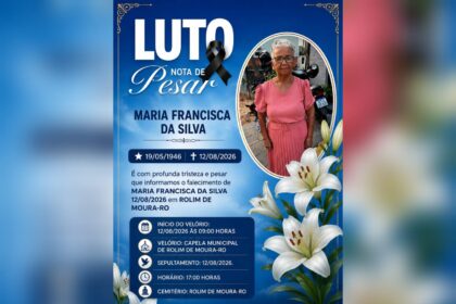 Luto em Rolim de Moura: Faleceu Maria Francisca da Silva aos 80 anos