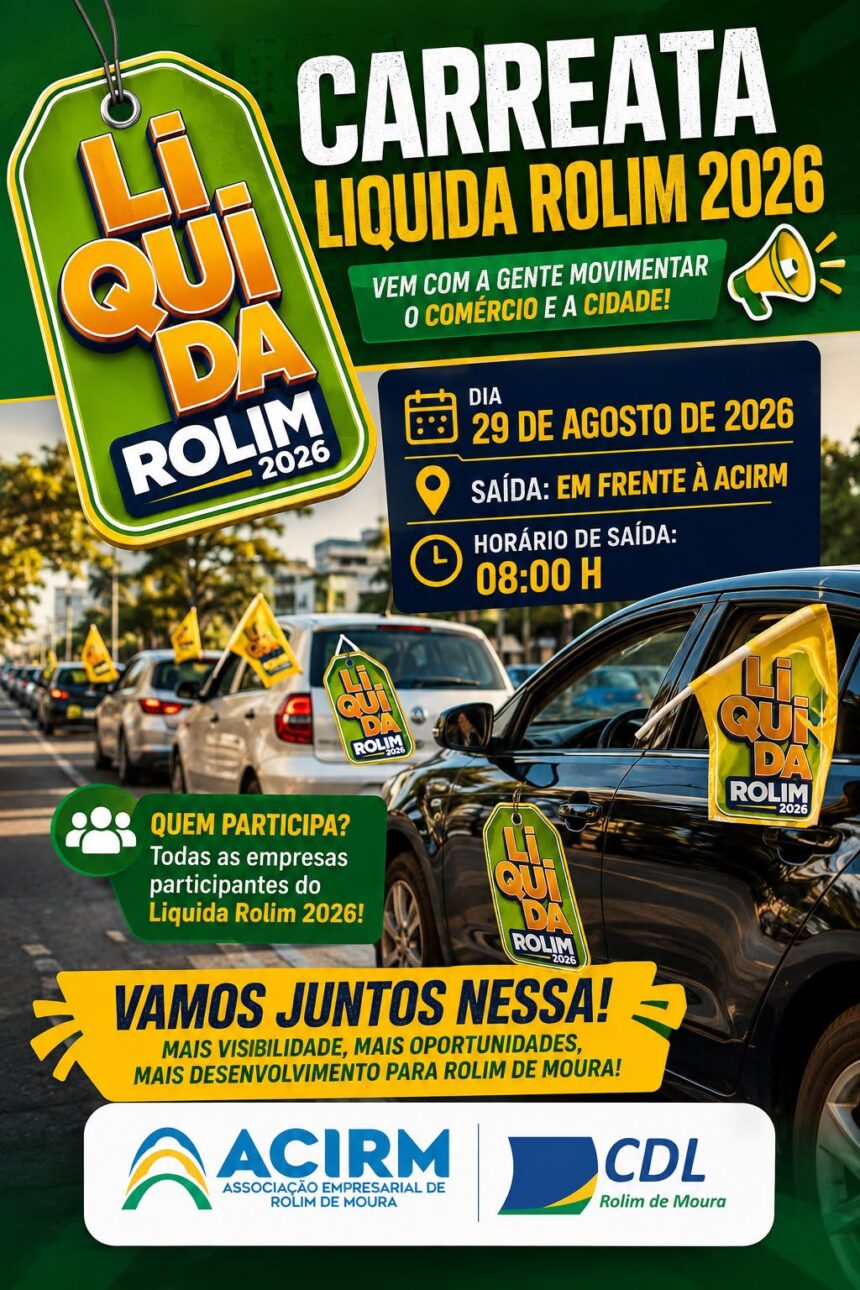 Comércio de Rolim de Moura se prepara para grande carreata do Liquida Rolim 2026