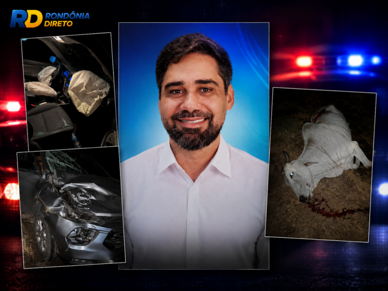 Candidato a deputado estadual Ninho Testoni sofre acidente após carro atingir vaca no no distrito de Nova Dimensão
