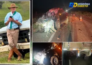 Motorista identificado como Ademar Cassol de 74 anos morre após caminhonete bater na traseira de carreta na BR-364