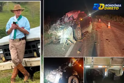 Motorista identificado como Ademar Cassol de 74 anos morre após picape bater na traseira de carreta na BR-364