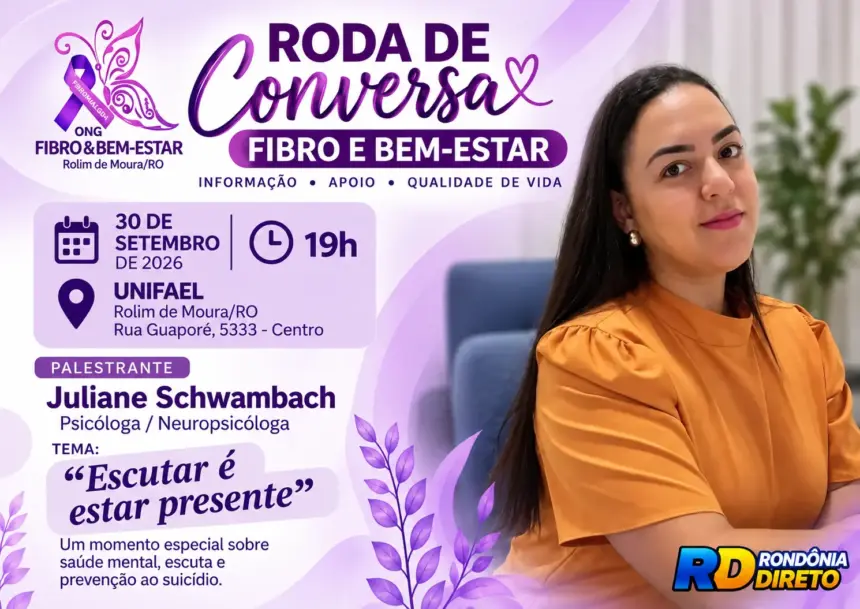 Roda de Conversa sobre fibromialgia e saúde mental será realizada em Rolim de Moura