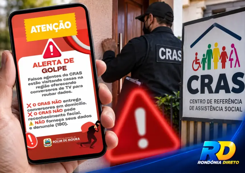 Golpe continua em Rolim de Moura: falsos agentes usam nome do CRAS para pedir reconhecimento facial e acesso ao Gov.br