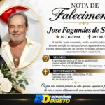 Nota de pesar pelo falecimento de José Fagundes de Sousa, aos 79 anos, em Rolim de Moura
