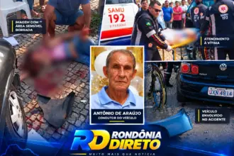 Idoso morre após grave acidente entre carros em Ji-Paraná; filha segue em estado grave