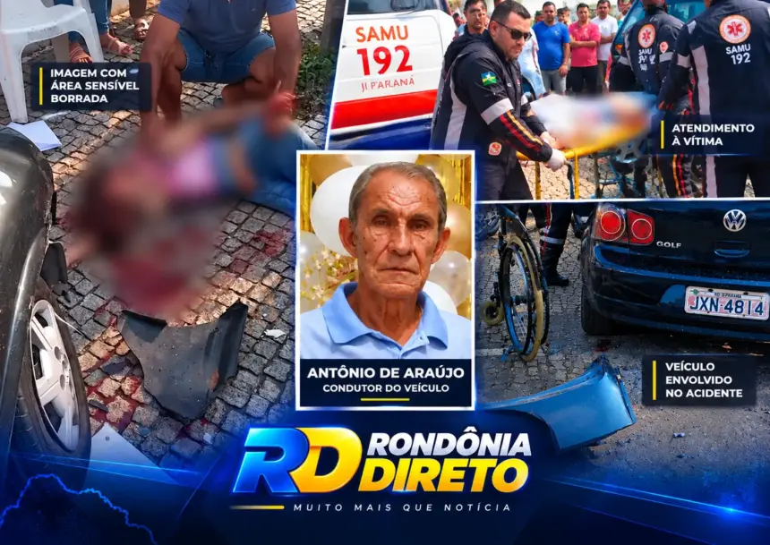 Idoso morre após grave acidente entre carros em Ji-Paraná; filha segue em estado grave