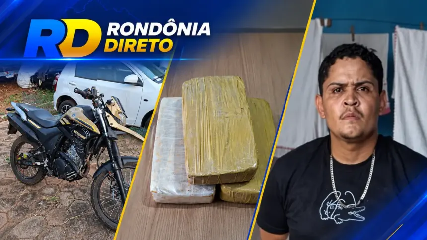 Homem é preso com três quilos de droga após tentar fugir da PM em Nova Estrela