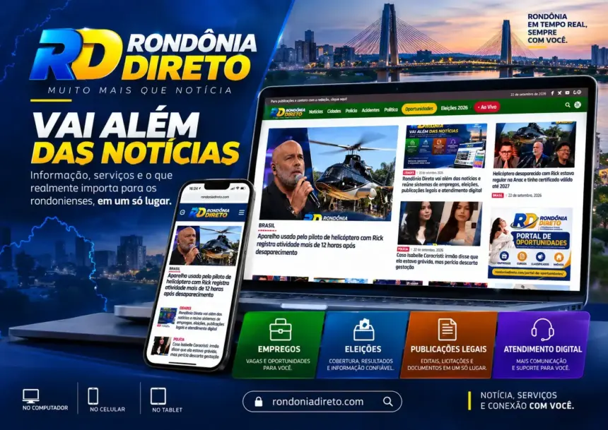 Rondônia Direto vai além das notícias e reúne sistemas de empregos, eleições, publicações legais e atendimento digital