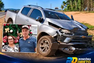 Casal de Cujubim morre após colisão entre carro e caminhonete na BR-364