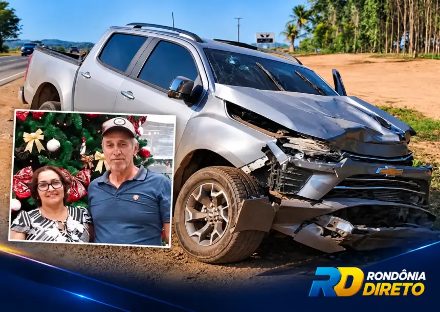 Casal de Cujubim morre após colisão entre carro e caminhonete na BR-364