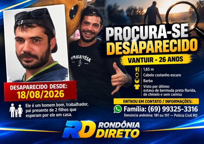 Família continua buscas por Vantuir, desaparecido há mais de um mês em Rolim de Moura