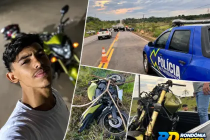 Jovem morre após perder controle de Honda Hornet na RO-010, próximo à Linha 192, em Rolim de Moura