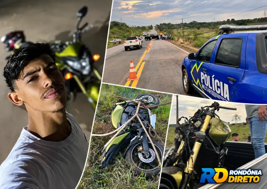 Jovem morre após perder controle de Honda Hornet na RO-010, próximo à Linha 192, em Rolim de Moura