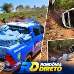 Urgente - Caminhonete capota durante fuga e PM apreende grande quantidade de drogas na região da Capa-Zero em Castanheiras
