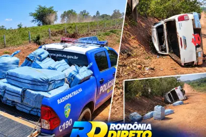 Urgente - Caminhonete capota durante fuga e PM apreende grande quantidade de drogas na região da Capa-Zero em Castanheiras