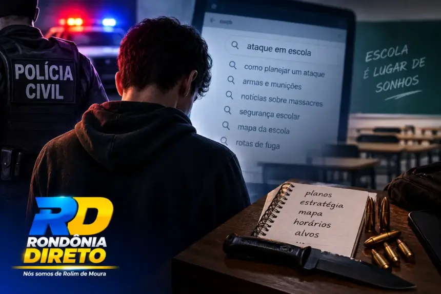 Nova Brasilândia: Adolescente de 16 anos é internado após polícia identificar plano de ataque contra escola; menor tinha