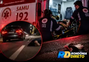 Mulher é socorrida pelo SAMU após ser jogada para fora de carro em movimento em Ji-Paraná