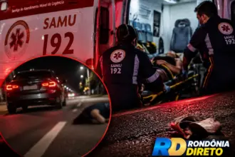 Mulher é socorrida pelo SAMU após ser jogada para fora de carro em movimento em Ji-Paraná