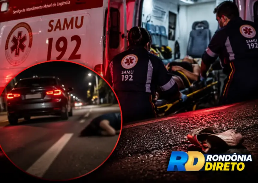 Mulher é socorrida pelo SAMU após ser jogada para fora de carro em movimento em Ji-Paraná