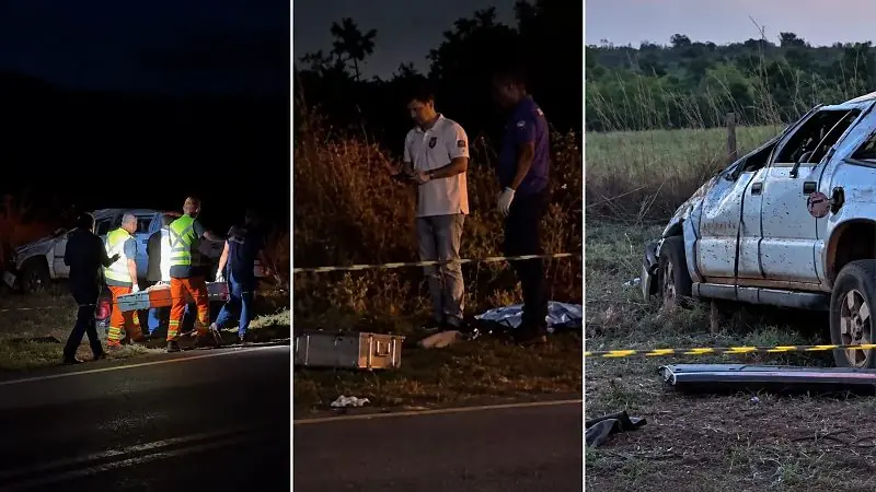 S10 capota várias vezes em curva e deixa dois homens mortos na Curva da Geracina