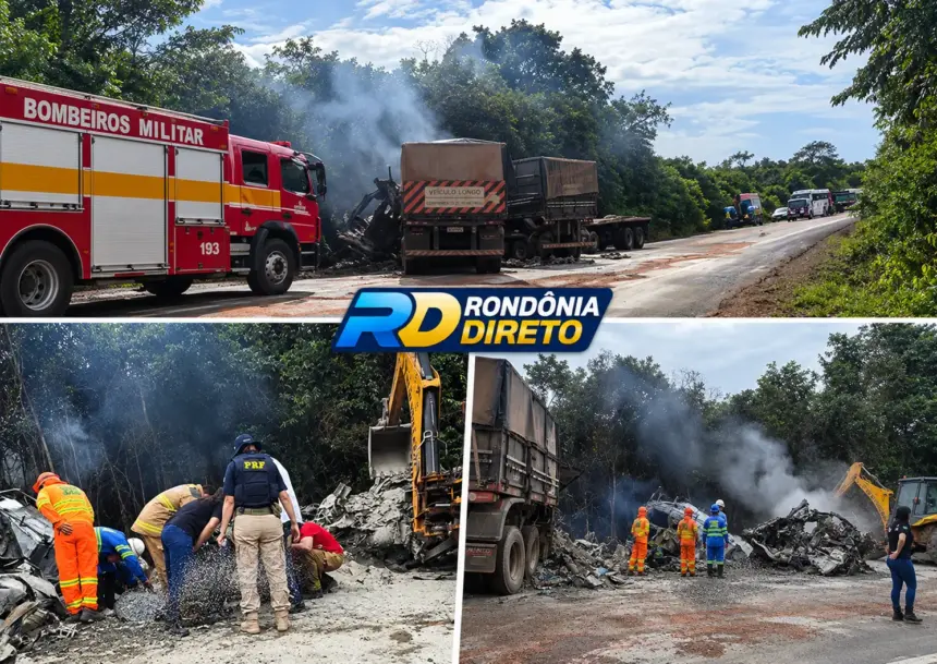ATUALIZAÇÃO: Motorista morre e outro fica ferido após colisão frontal na BR-364 entre Pimenta Bueno e Vilhena