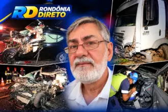 Homem de 60 anos morre preso às ferragens após violenta colisão entre carro e caminhão na BR-364, em Vilhena