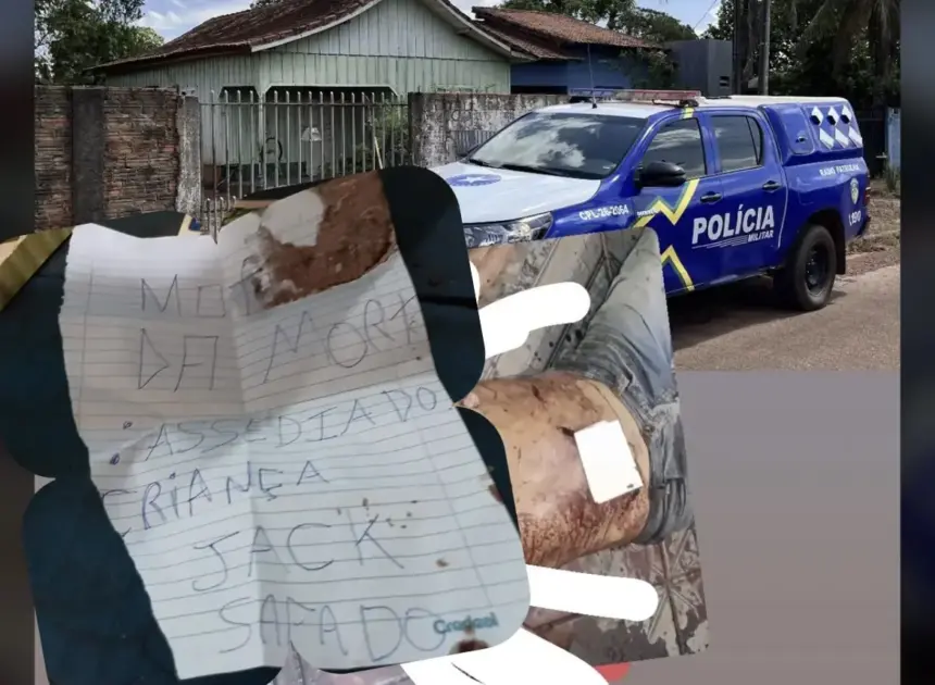 Atualizada - Homem é morto a facadas em Rolim de Moura; carta foi deixada sob o corpo “motivo da morte: Assediado Criança