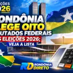 Rondônia elege oito deputados federais nas Eleições 2026; veja a lista