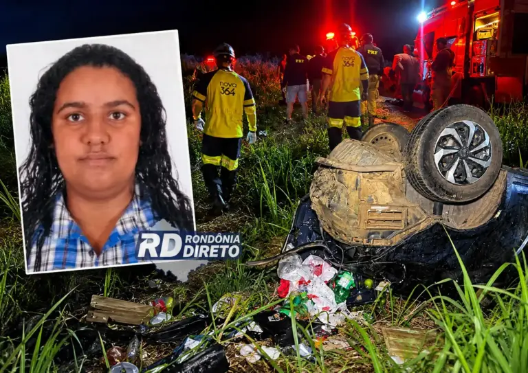 Mulher de 29 anos morre e outras três pessoas ficam feridas após carro capotar na BR-364, entre Jaru e Ouro Preto do Oeste