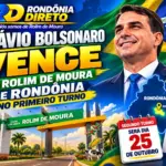 Flávio Bolsonaro vence em Rolim de Moura e Rondônia no primeiro turno; segundo turno será dia 25 de outubro