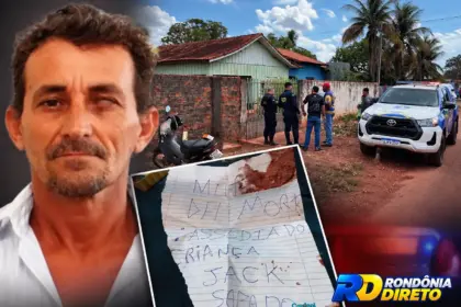 “Motivo da morte: Assediado Criança”: bilhete é encontrado sobre corpo de homem assassinado em Rolim de Moura