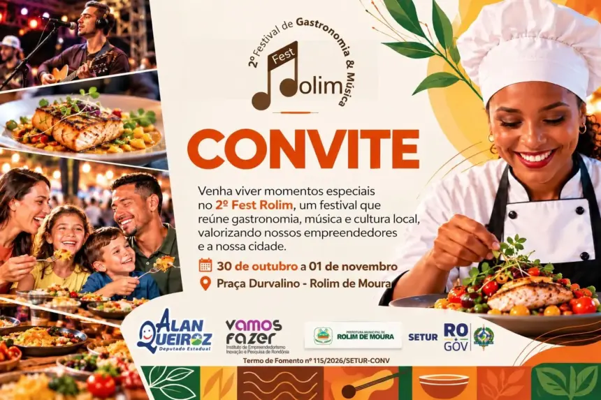 2º Fest Rolim começa nesta sexta-feira com música ao vivo e gastronomia em Rolim de Moura