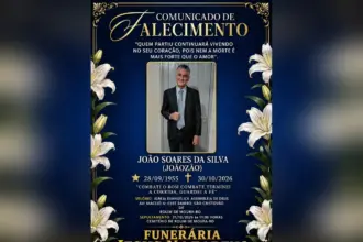 Nota de falecimento: João Soares da Silva, o Joãozão, falece aos 71 anos em Rolim de Moura