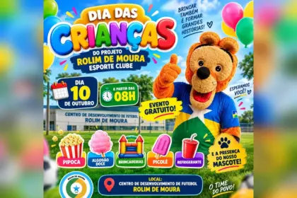 Rolim de Moura Esporte Clube promove festa gratuita para crianças neste sábado (10), no bairro Centenário
