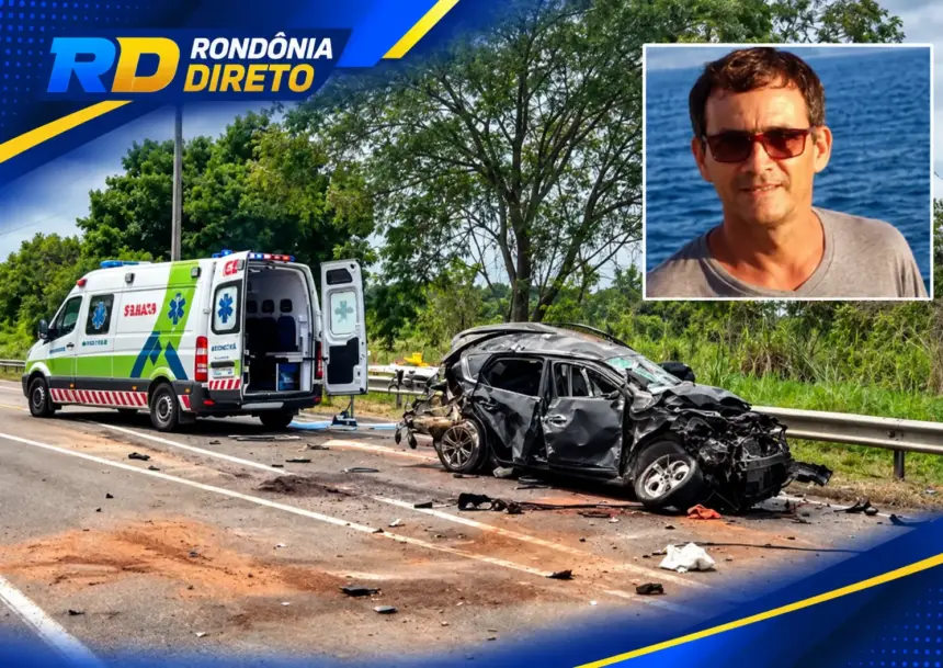 Professor morre após grave acidente entre carro e carreta na BR-364, em Rondônia